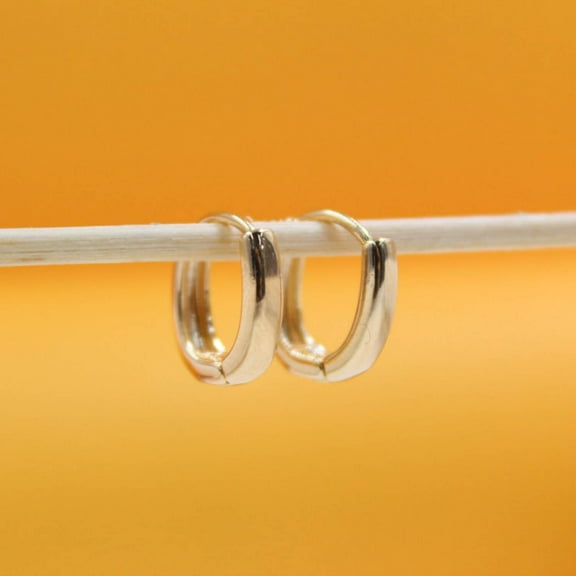 18K Gold Filled Small Thick Huggies Earrings