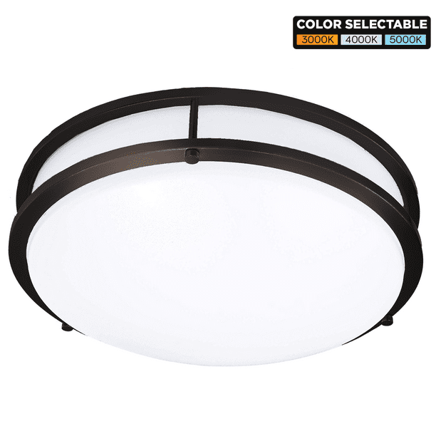 Darelo Dimmable 12 Inch Led Ceiling Light Elegant Minimalist Flush Mount Lighting Fixture With 3 Cct Selectable Color Temperature Round Bronze Finish Lamp Replacement 15w 1100 Lumens Com - Luxrite 16 Inch Led Flush Mount Ceiling Light