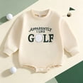 thumbnail image 2 of Ulanda Baby Boy Golf Outfit Onesie Sweatshirt Bubble Romper Long Sleeve Bodysuit Infant Fall Clothes (White, 3-6 Months), 2 of 8