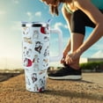 thumbnail image 6 of 40 oz Tumbler with Handle and Straw, Stainless Steel Insulated Cup - Leak Proof Lid, Double Wall Vacuum Insulated, Keeps Drinks Cold/Hot for Hours, Pineapple Design., 6 of 6