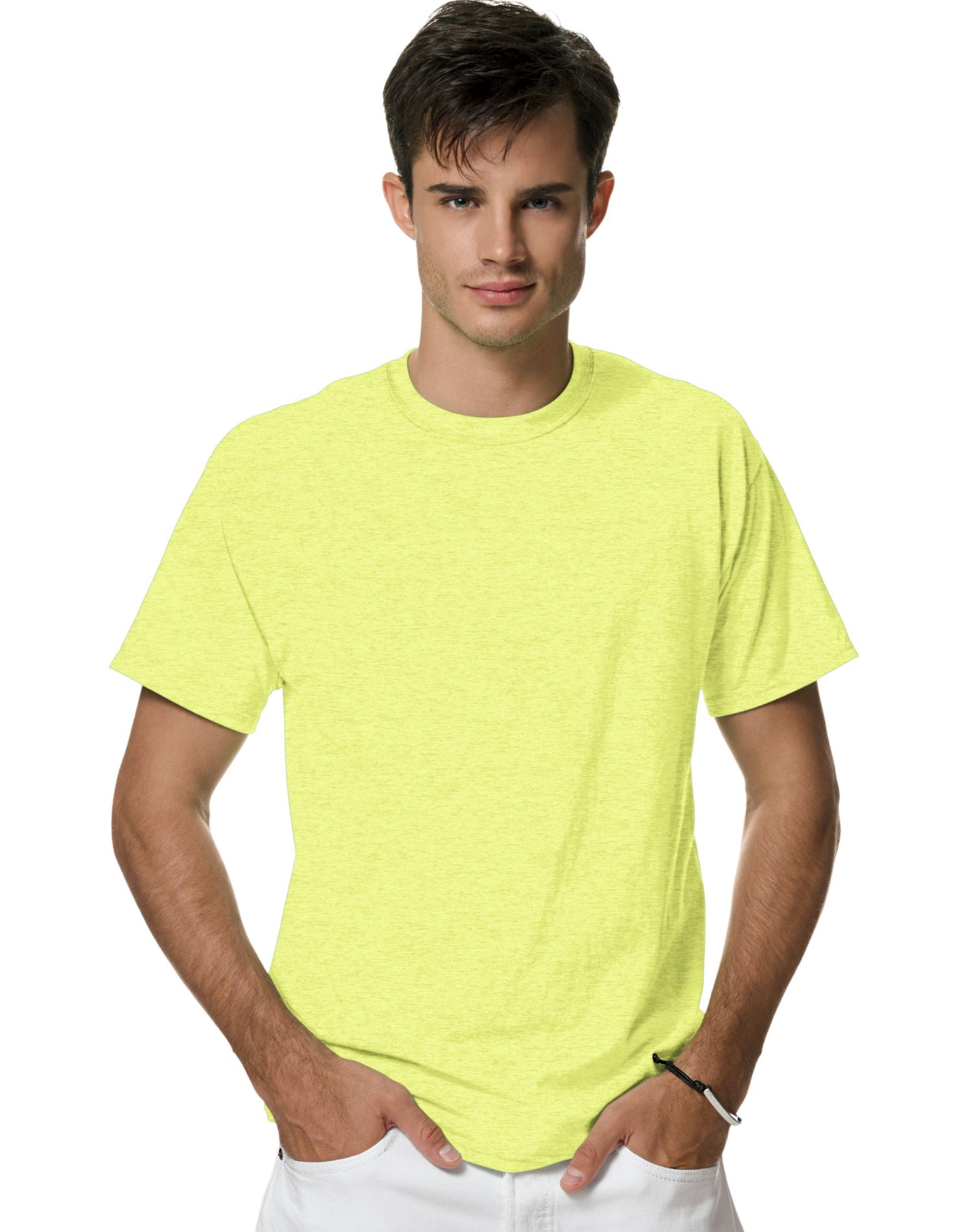 Hanes Adult X-Temp Unisex Performance T-Shirt, S, Neon Lemon Heather