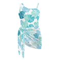 thumbnail image 6 of Tutolipy Monstera Leaf Print Adjustable Strap One Piece Swimsuit with Cover Up, Polyester Material Quick Dry Girls One Piece Bathing Suit for Pool 7-8 Years Old, 6 of 10