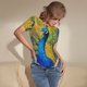 thumbnail image 3 of Fotbe Peacocks Body de Mujer con Cuello Redondo y Mangas Cortas, Sin Mangas Ajustado, Suave, Cómodo y Básico-X-Large, 3 of 7