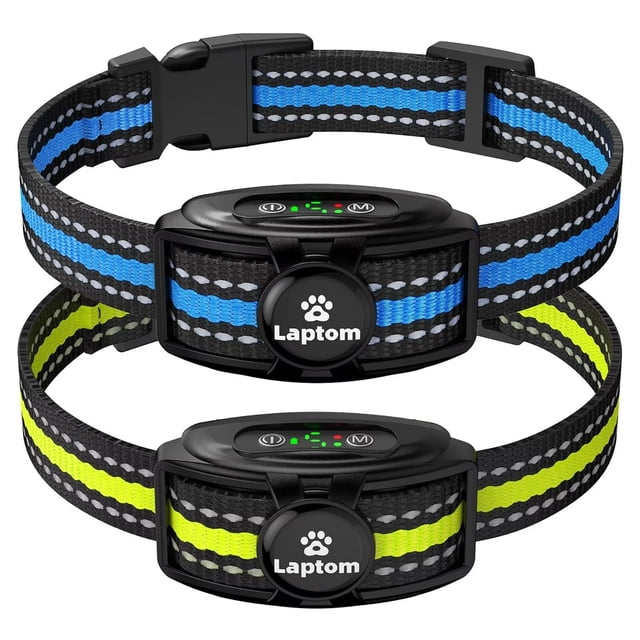 Paquete de 2 collares inteligentes para ladridos de perro – 5 sensibilidad ajustable/vibración y sonido/recargable/IPX7 resistente al agua – Collar de entrenamiento para control de ladridos sin golpes