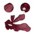 thumbnail image 3 of Unique Bargains 1 Pc Stylish Creased Ribbons Hair Ties Hair Bands Wine Red, 3 of 5