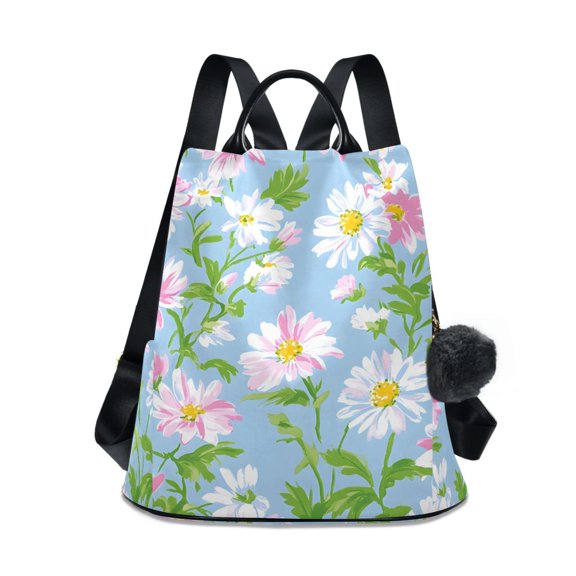 FORMRS Women's Travel Backpack Purse Anti-Theft Hidden Pockets Casual Shoulder Bag, Blue Floral
