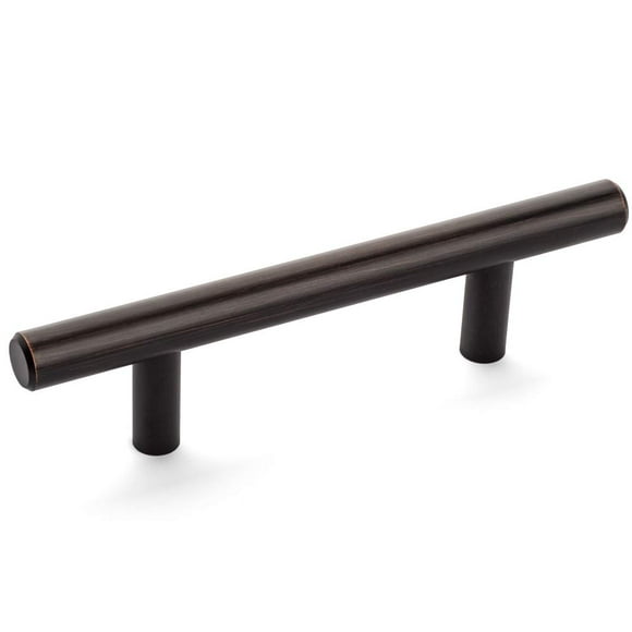 Cosmas 10 Pack 305-030ORB Oil Rubbed Bronze Cabinet Hardware Euro Style Bar Handle Pull - 3" Hole Centers, 5-3/8" Overall Length