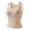Beige, variant on Bxsruta Women's Seamless Square Neck Tank Top with Built in Bra Wirefree Comfortable Soft Ribbed Knit Crop Cami for Daily Wear