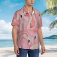 thumbnail image 3 of Fuzoiu Flamingos Print Hawaiian Shirt for Men, Summer Beach Casual Short Sleeve Button Down Shirts, Men’s Beach Summer Shirts with Pocket,X-Large, 3 of 7
