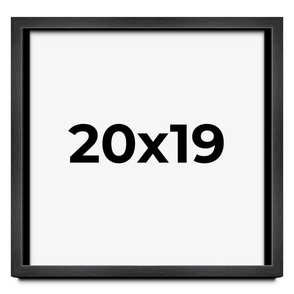 20x19 Frame Black Charcoal Grey Wood Textured Picture Frame | 0.75 Inch Moulding Width | Gunmetal