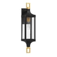 thumbnail image 2 of Glendale 1-Light Outdoor Wall Lantern in Matte Black and Weathered Brushed Brass, 2 of 5