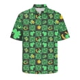 thumbnail image 5 of JURANMO 90 Off Clearance Sale Hawaiian Shirt for Men Saint Patricks Day Funny Clover Graphic Tees Tops Casual Short Sleeve Button Down Lapel Blouse Shirts White XL, 5 of 7