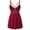 02-Burgundy, variant on LWP Women Sexy Lace Babydoll Lingerie V Neck Chemise Full Slip Nightgown Sleepwear