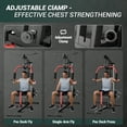 thumbnail image 3 of Strength Training Machine – Multi-Function Full Body Workout – Lat Pulldown, Chest Press & Leg Extension – Heavy Duty Steel – Pulley System – Fits 1" & 2" Plates – 400 lb – Space-Saving – Red & Black, 3 of 7