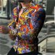 thumbnail image 1 of Camisas de lujo con estampado de leopardo para hombre, camisas de botonadura sencilla, blusas hawaianas de manga larga con estampado de turbulencias informales para hombre, 1 of 6