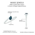 thumbnail image 5 of Rosec Jewels Natural London Blue Topaz Promise Ring for Women - AAA Quality Blue Topaz and Diamond Ring - Ready to Gift, 14K White Gold, US 8.00, 5 of 6