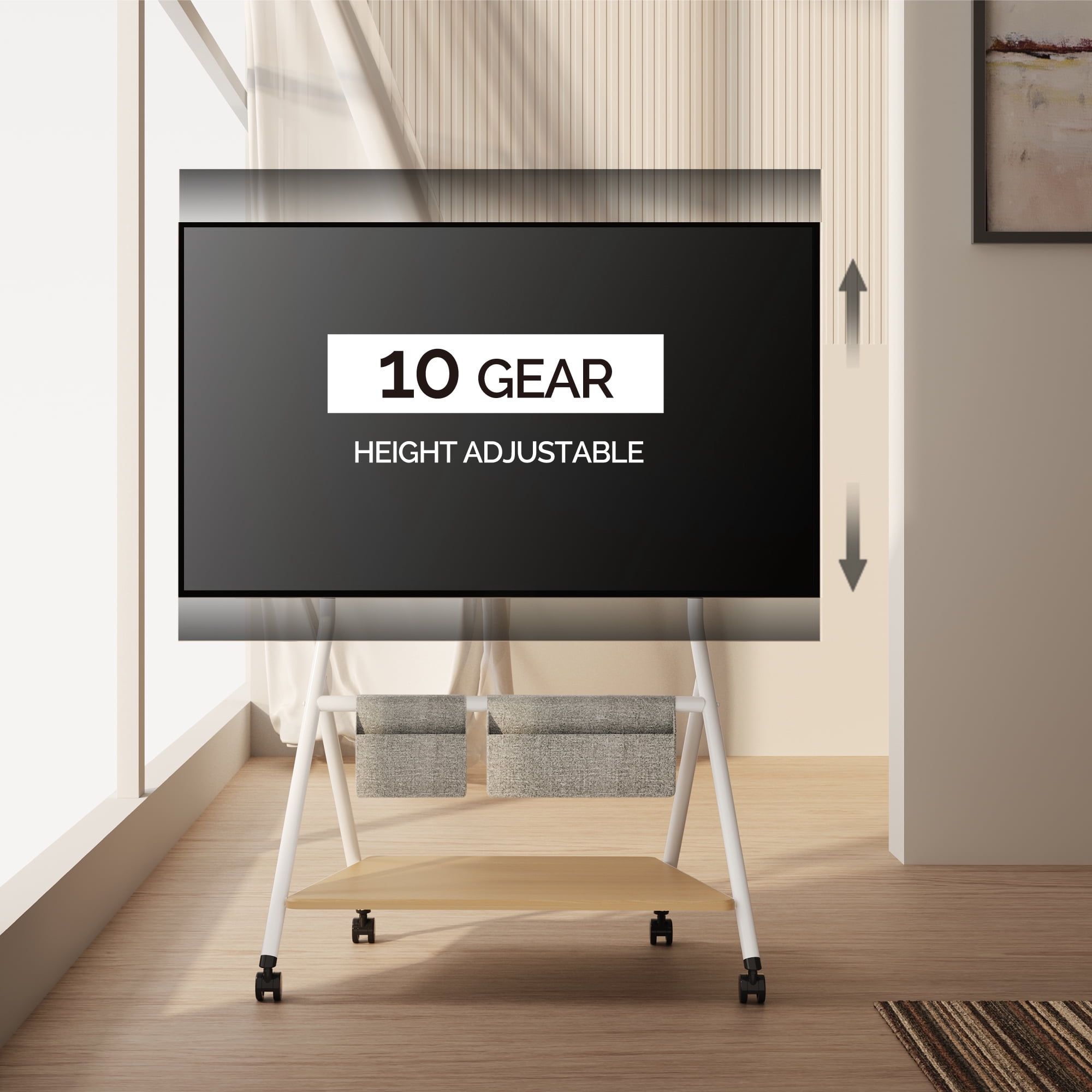 FITUEYES Mobile TV Stand for 55-78 Inch TV Roling Floor TV Cart