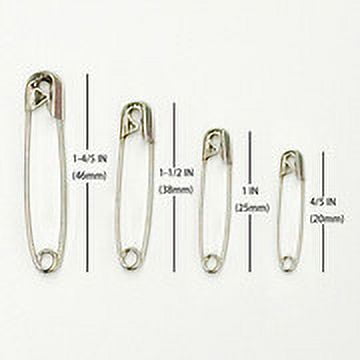 Hello Hobby Silver Steel Safety Pins Mix 140 Count with Assorted Sizes