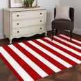 thumbnail image 4 of Red Striped Large Area Rugs for Bedroom Living Room, Soft Non Slip Carpet Bedside Rug, Christmas Farmhouse Red White Stripes Rectangular Floor Cover Kitchen Accent Rug 4'x6' for Dining Room/Office, 4 of 9
