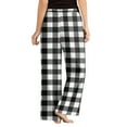 thumbnail image 4 of WTOBBY Women's Fashion Plaid Print Elastic Waist Drawstring Loose Fit Pajama Bottoms with Straight Leg Design for Comfortable Sleeping and Home Activities,Black L, 4 of 4