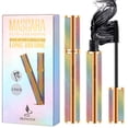 thumbnail image 1 of Paquete de 2 rímel negro Volumen y longitud que dura todo el día Máscara de pestañas de fibra de seda 4D Máscara impermeable Alargamiento Sin grumos Sin manchas y fácil de quitar, 1 of 4