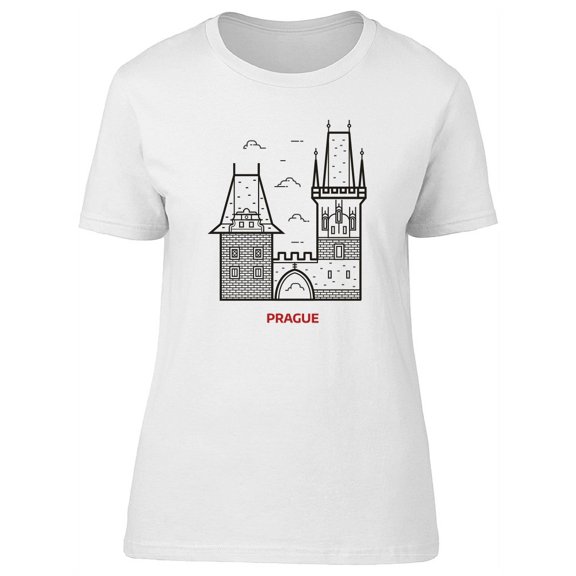 Prague Doodle Landmark T-Shirt Men -Image by Shutterstock, Male x-Large