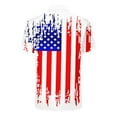 thumbnail image 5 of frariair Independence Day Women's Trendy Bubble Wrinkled Short Sleeve Shirt With Flag Print Design White, 5 of 5