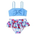 thumbnail image 4 of Shadoumai Girls Two Piece Bikini Swimsuit Set Featuring Bow Tie Strap Tank Top And Frilly Ruffle Skirt For Pool Beach, 4 of 9