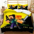thumbnail image 4 of Ensemble de Housse de Couette Minecraft Ensemble de Literie Ensemble 3 Pcs Housse de Couette Impression 3D Dessin Animé Ensemble 3 Pcs Sebneei, 4 of 4
