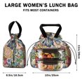 thumbnail image 5 of Boho Bohemia Flower Drawstring Lunch Bag Women - Drawstring Lunch Bag Insulated for Work Office - Stain-Resistant Large Lunchbags for Women with Multi-Pockets, 5 of 6