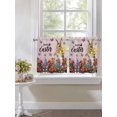 thumbnail image 4 of Spring Easter Bunny 2 Panel Kitchen Curtains for Small Windows, Pink Wooden Red Floral Easter Eggs Bathroom Tier Curtain, Short Window Treatment for Bedroom/Living Room 55"x36", 4 of 6