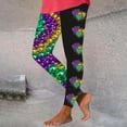 thumbnail image 2 of lcziwo Lightning Sales Today, High Waisted Leggings for Women 2025 Mardi Gras Printed Tight Leggings Casual Butt Lifting Tummy Control Yoga Pants Multicolor S, 2 of 5
