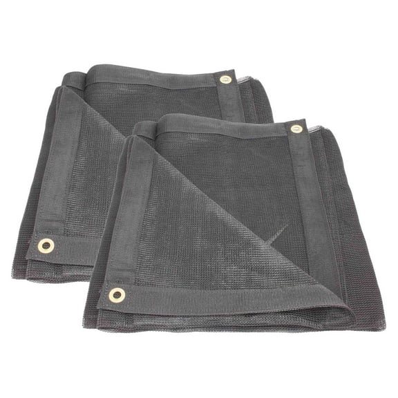 (2 Pack) 8'x10' Black 70% Shade Mesh Tarp for Outdoor w/ Grommets - 6 Oz Extra Durable Heavy Duty Mesh Tarps for Dump Truck, Rolloff Trucks - Mesh Shade Net Cloth for Sun, Plant, Patio