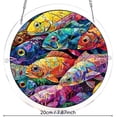 thumbnail image 3 of Acrylic Suncatcher Puzzle, Colorful Vintage Fish Stained Glass Window Hanging Panel, 8 Inch Home Decor, Ideal Mother's Day & Birthday Gifts for Mom, Grandma, Women & Wife, 3 of 9