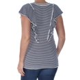 thumbnail image 4 of Maison Jules Womens Striped Knit Sweater, 4 of 4