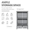 thumbnail image 4 of kleankin Floor Bathroom Storage Rack Standing Cabinet with Shelf Drawers, Grey, 4 of 9