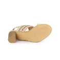 thumbnail image 5 of BLISSFUL STEP Women's Boho Buckle Ankle Strap Block Heels Sandals Beige (Size 8), 5 of 6