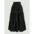 thumbnail image 2 of Women Long Skirt Summer Pleated Elastic High Waisted Boho Casual Maxi Dress, 2 of 3