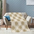 thumbnail image 4 of XMXT Throw Blankets, Brown Simple Stripe Print Bed Blanket for Bedroom Sofa, 50 x 70 inches Brown, 4 of 9