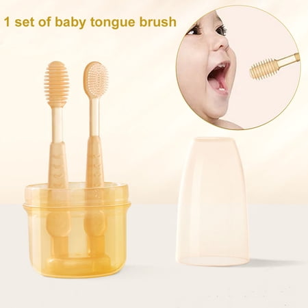 Lohuatrd 1Set Baby Toothbrush Soft Lightweight Silicone Baby Mouth Tongue Coating Cleaner for Household