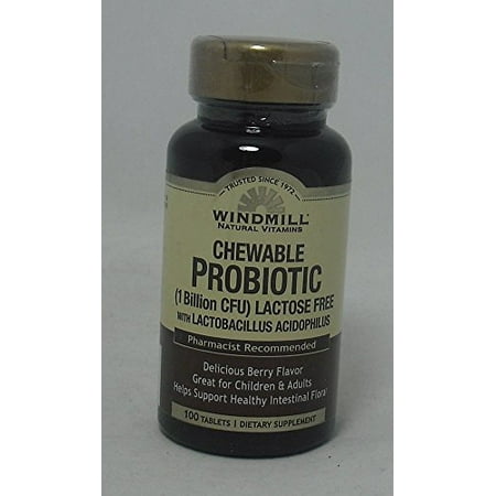 6 Pack Probiotic Lactose Free Berry Chewables 100 Count Each