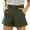Army Green, variant on cocolona Womens Summer Casual High Waist Bermuda Shorts Button Zipper Waist Straight Wide Leg Beach Pants with Pockets
