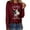 Red, variant on kayannuo Fall Clothes For Women Women Printed Long Sleeve Sweatshirt Pullover Shirts Top Blouse Red
