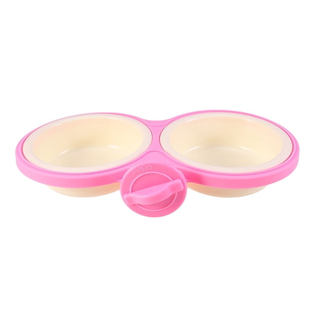 FOMIYES 1Ud Comedero Doble Colgante Para Mascotas Rosa De Material Y Práctico Para Uso Diario