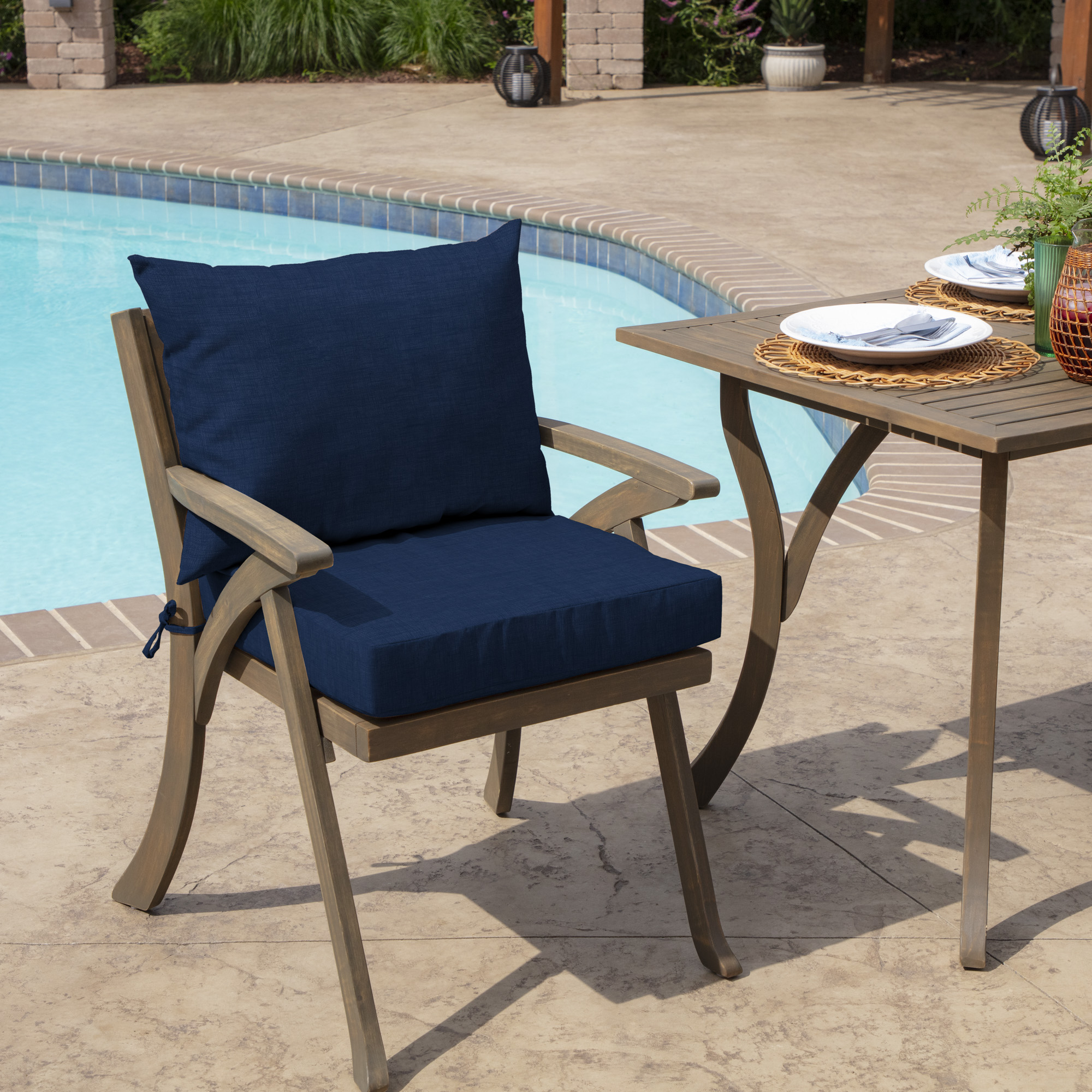 Arden Outdoor Dining Chair Cushion Set, Sapphire Blue photo 2