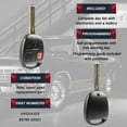 thumbnail image 5 of KeylessOption replacement blank key + fob for 2003-2009 Lexus LX470, GX470 (89070-60801) 3-button combination key fob with panic button, 2 pack, 5 of 6