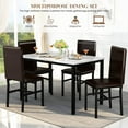 thumbnail image 5 of Mieres 5 - Piece Dining Set, Faux Marble Kitchen Table & Chair Set, 4 Espresso Faux Leather Metal Frame Chairs for Home, Breakfast Nook White+Espresso, 5 of 5