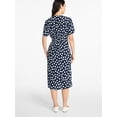 thumbnail image 3 of Time and Tru Women's Empire Waist Midi Dress with Short Sleeves, Sizes XS-XXXL, 3 of 5