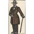thumbnail image 3 of Sergey Yurievich Sudeikin 11x18 Black Modern Framed Museum Art Print Titled - Man Wearing a Brown Overcoat, Cane and Pince-Nez, 3 of 5