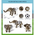 thumbnail image 2 of DolliBu Elephant Wild Collection Stuffed Animal with Soccer Ball Plush - Soft Huggable Elephant, Playtime Plush Toy, Wildlife Gift, Super Soft Plush Doll Animal Toy for Kids and Adults - 12 Inch, 2 of 5